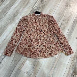 Alix Of Bohemia Beige and Red Floral Button Down Shirt